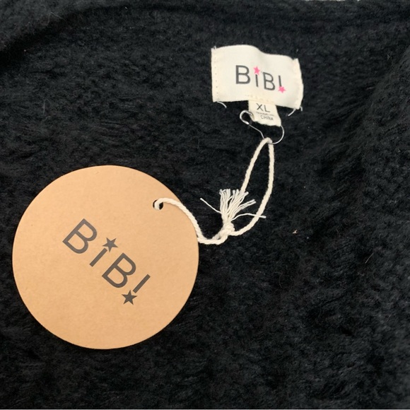 NWT Bibi black knit pearl/jewel cardigan sz XL - Picture 8 of 9